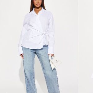 Fashion Nova White Button Down Shirt